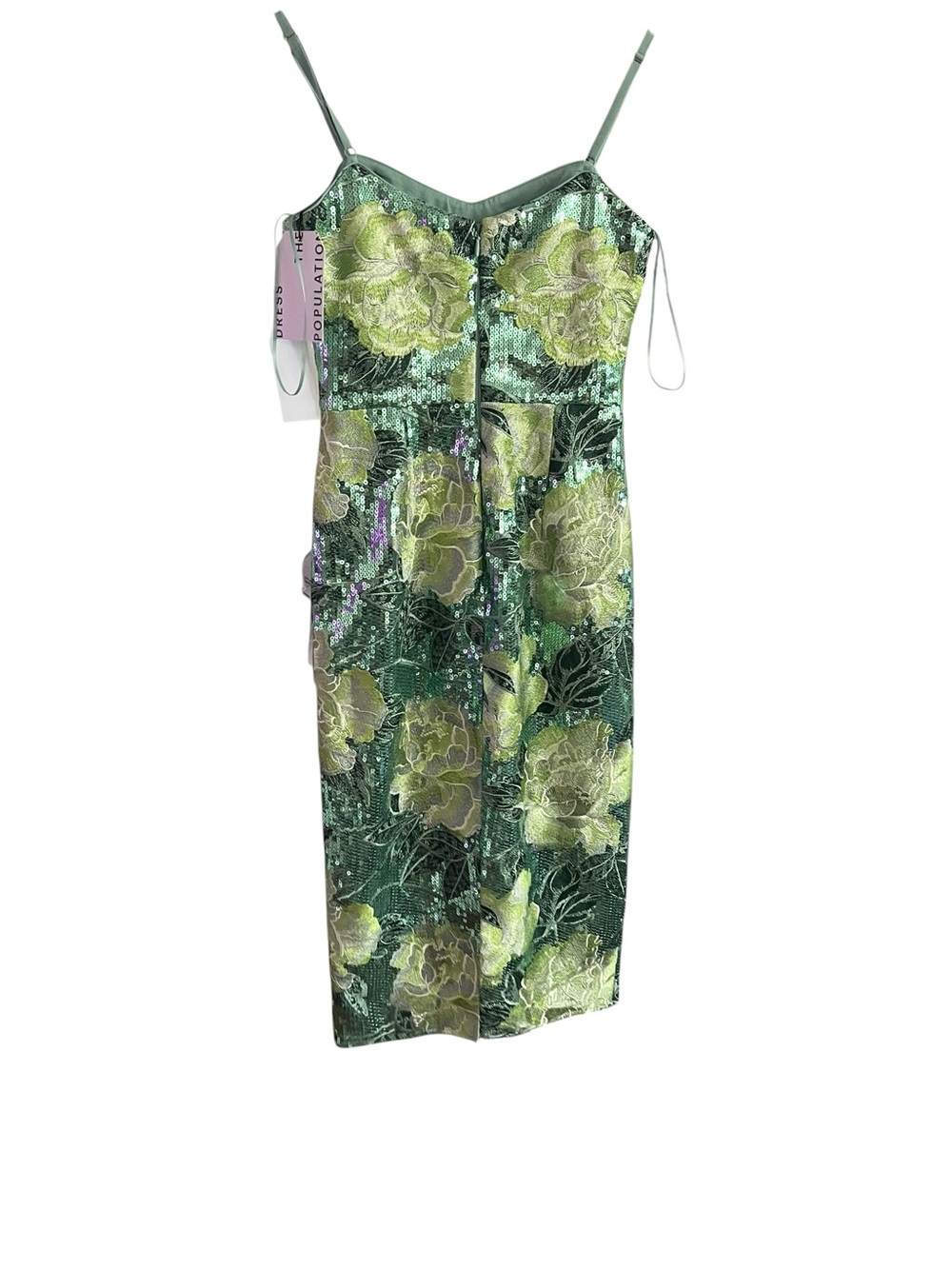 Dress the Population Green Floral Sequin Midi Dress - Picture 4 of 6